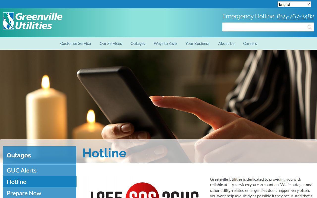 Greenville phone numbers GUC emergency hotline